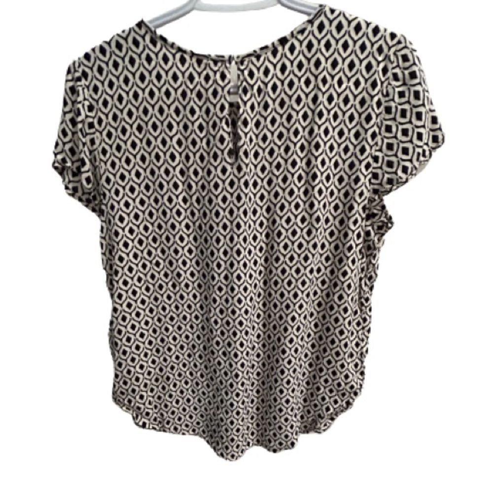 H&M Size 10 Black and White Short Sleeved Blouse (K) - Picture 2 of 4